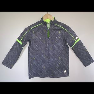 Boys ASICS Athletic Sports Long Sleeve Zippered Sports Shirt size Small 8